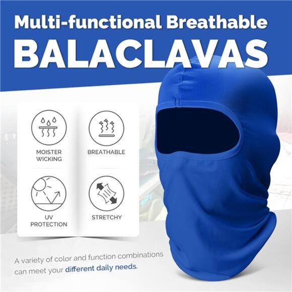 6 Pack Balaclava Ski Face Mask: Cooling Neck Gaiter Full Head Mask Face Cover - Picture 2 of 7
